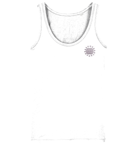 HOLY SHRED. LADIES | Tank Top | 100% combed, ringspun Organic Cotton Snowboard Skateboard Surf Ski | Quality Apparel | Color White front view