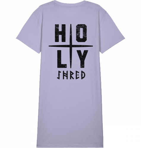 HOLY SHRED | T-SHIRT DRESS |100% ring-spun, combed ORGANIC COTTON SNOWBOARD | SKI | SKATEBOARD | SURF | COLOR LAVENDER