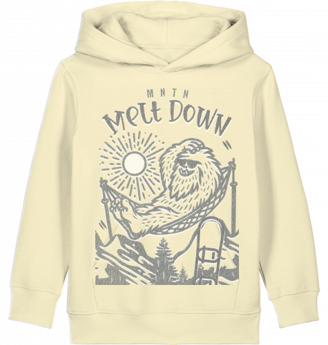 KIDS | MELT DOWN | PREMIUM HOODIE | 100% ring-spun, combed Organic Cotton | Snowboard | 3 to 14 Years | EU 98 - 164 | LARGE PRINT | Color BUTTER