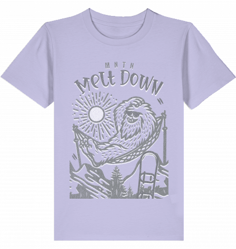 KIDS | MELT DOWN | Premium T-Shirt | 100% ring-spun, combed Organic Cotton | Snowboard | 3 to 14 Years | EU 98-168 | Large Print | Color LAVENDER