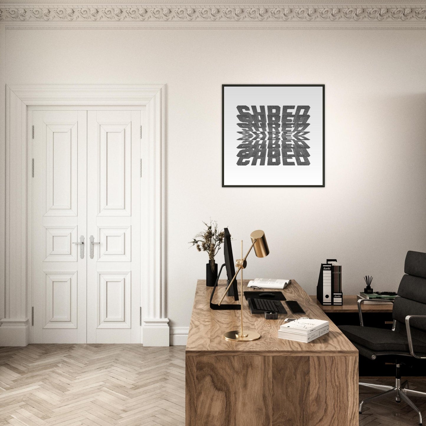 SHRED | METAL FRAMED Poster | Premium Quality | Matte | 200 GSM | Snowboard | Ski | Save your precious time hunting down the right frame for your art work - with this one your art arrives at your home with the perfectly fitted quality frame!