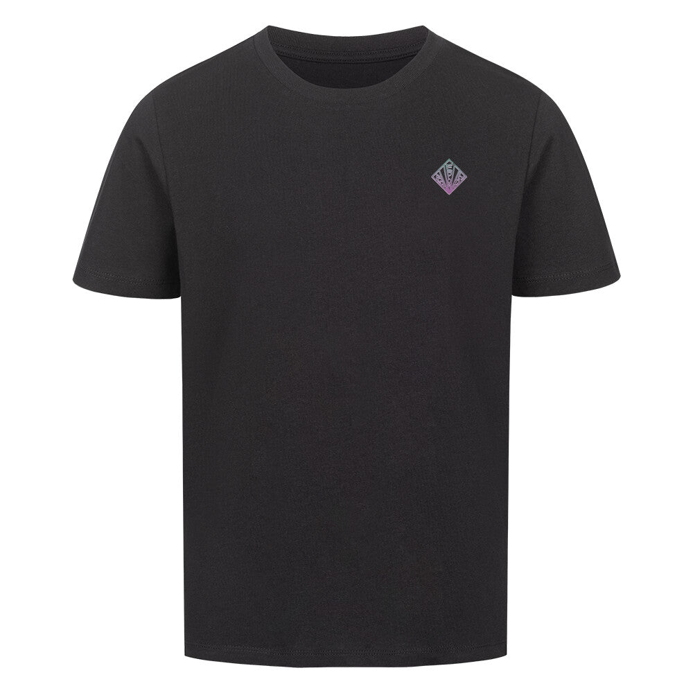 KIDS | ULLR RNBW | T-SHIRT | 100% Organic Cotton | Snowboard Ski | 3 to 14 Years | EU 98 - 168 Color BLACK Front View