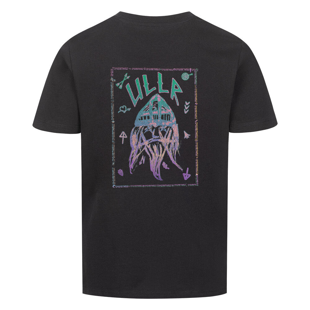 KIDS | ULLR RNBW | T-SHIRT | 100% Organic Cotton | Snowboard Ski | 3 to 14 Years | EU 98 - 168 Color BLACK Back View