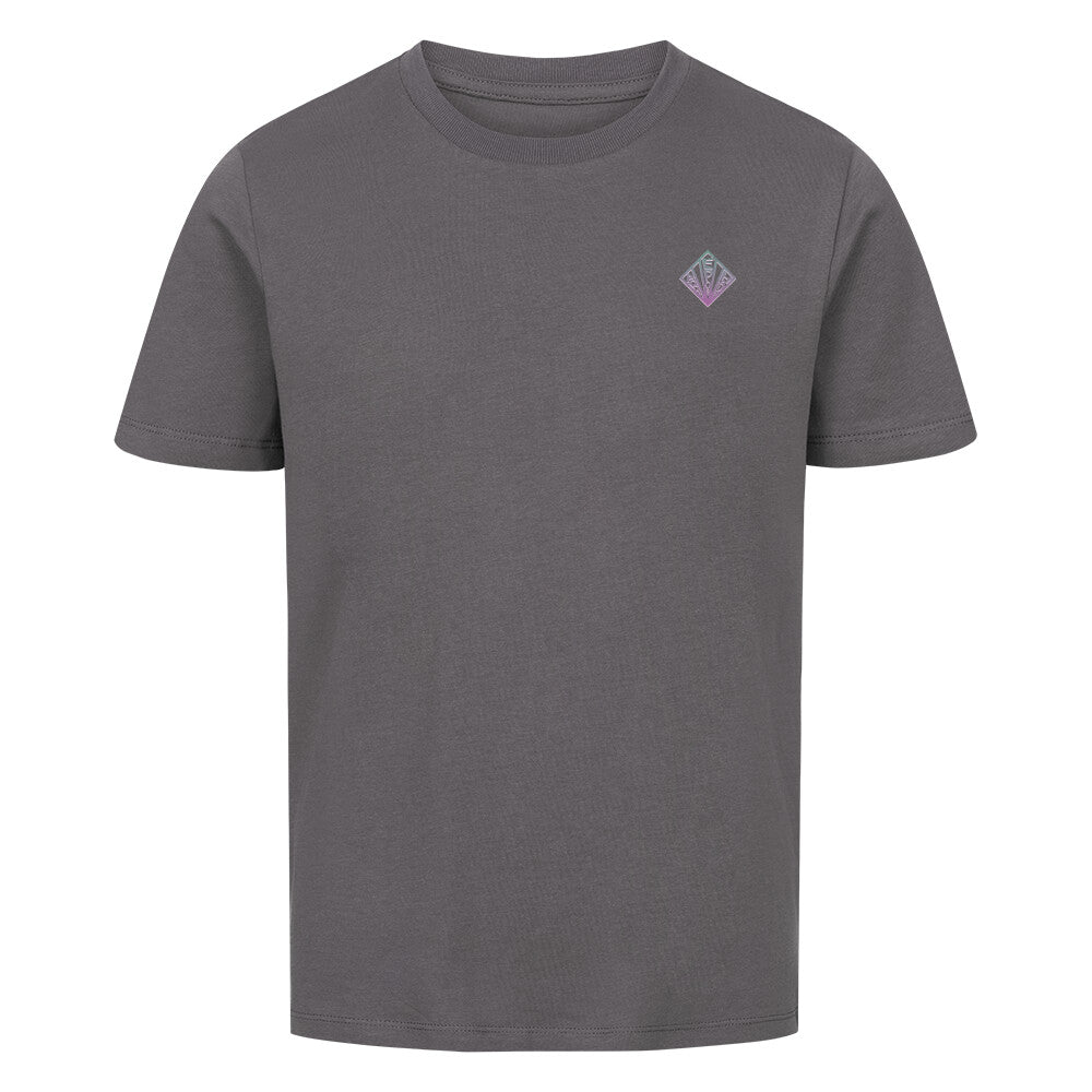 KIDS | ULLR RNBW | T-SHIRT | 100% Organic Cotton | Snowboard Ski | 3 to 14 Years | EU 98 - 168 Color CHARCOAL Front View