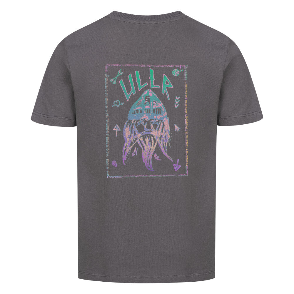 KIDS | ULLR RNBW | T-SHIRT | 100% Organic Cotton | Snowboard Ski | 3 to 14 Years | EU 98 - 168 Color CHARCOAL Back View