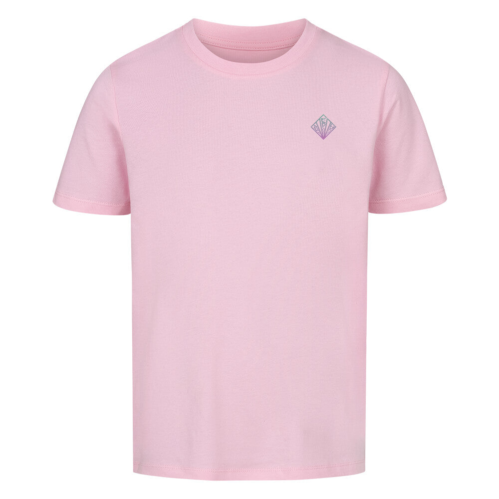 KIDS | ULLR RNBW | T-SHIRT | 100% Organic Cotton | Snowboard Ski | 3 to 14 Years | EU 98 - 168 Color PINK Front View
