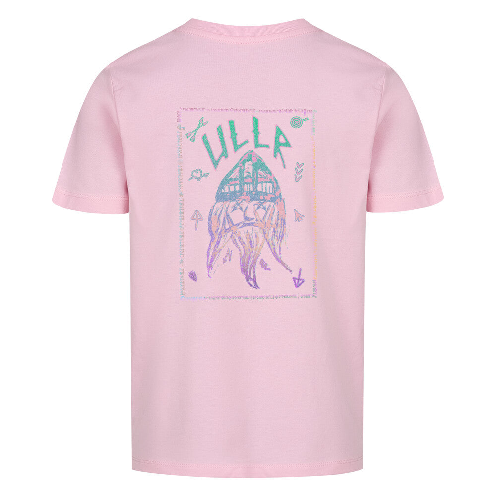 KIDS | ULLR RNBW | T-SHIRT | 100% Organic Cotton | Snowboard Ski | 3 to 14 Years | EU 98 - 168 Color PINK Back View