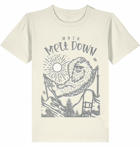 KIDS | MELT DOWN | Premium T-Shirt | 100% ring-spun, combed Organic Cotton | Snowboard | 3 to 14 Years | EU 98-168 | Large Print | Color NATURAL RAW