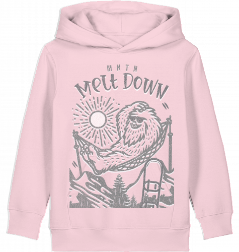 KIDS | MELT DOWN | PREMIUM HOODIE | 100% ring-spun, combed Organic Cotton | Snowboard | 3 to 14 Years | EU 98 - 164 | LARGE PRINT | Color Cotton PINK