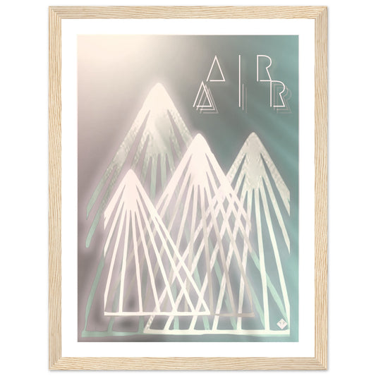 A I R | PREMIUM POSTER IN WOODEN FRAME | Premium Quality | Matte | 200 GSM | Mountains | Snowboard | Ski | Save your precious time hunting down the right frame for your art work - with this one your art arrives at your home with the perfectly fitted quality frame! Our wooden framed posters are the perfect combination of sleek and sturdy. Our heavier-weight, white, premium matte paper has a natural, smooth uncoated finish that feels luxurious to the touch.