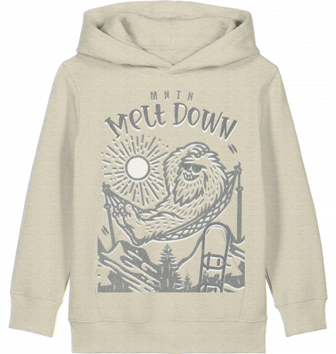 KIDS | MELT DOWN | PREMIUM HOODIE | 100% ring-spun, combed Organic Cotton | Snowboard | 3 to 14 Years | EU 98 - 164 | LARGE PRINT | Color ECO HEATHER