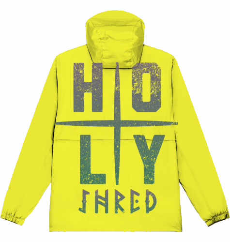 HOLY SHRED | WINDBREAKER HOODED | OVERSIZED CUT | STREETWEAR S-XXXL | SNOWBOARD SKATEBOARD SURF SKI COLOR YELLOW