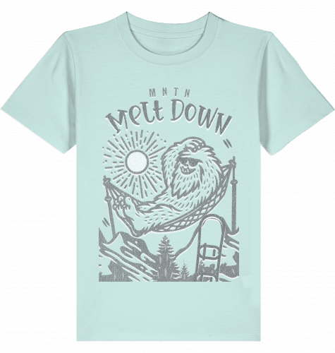 KIDS | MELT DOWN | Premium T-Shirt | 100% ring-spun, combed Organic Cotton | Snowboard | 3 to 14 Years | EU 98-168 | Large Print | Color CARIBBEAN BLUE