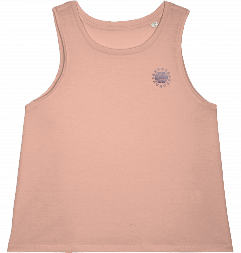 HOLY SHRED. LADIES | Short Tank Top | 100% combed, ringspun Organic Cotton | Snowboard Skateboard Surf Ski | Quality Apparel | Color Fraiche Peche | Front View