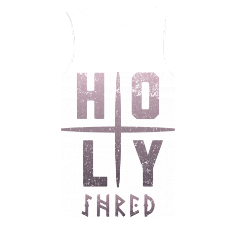 HOLY SHRED. LADIES | Tank Top | 100% combed, ringspun Organic Cotton Snowboard Skateboard Surf Ski | Quality Apparel | Color White back view