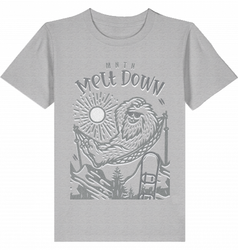 KIDS | MELT DOWN | Premium T-Shirt | 100% ring-spun, combed Organic Cotton | Snowboard | 3 to 14 Years | EU 98-168 | Large Print | Color HEATHER GREY