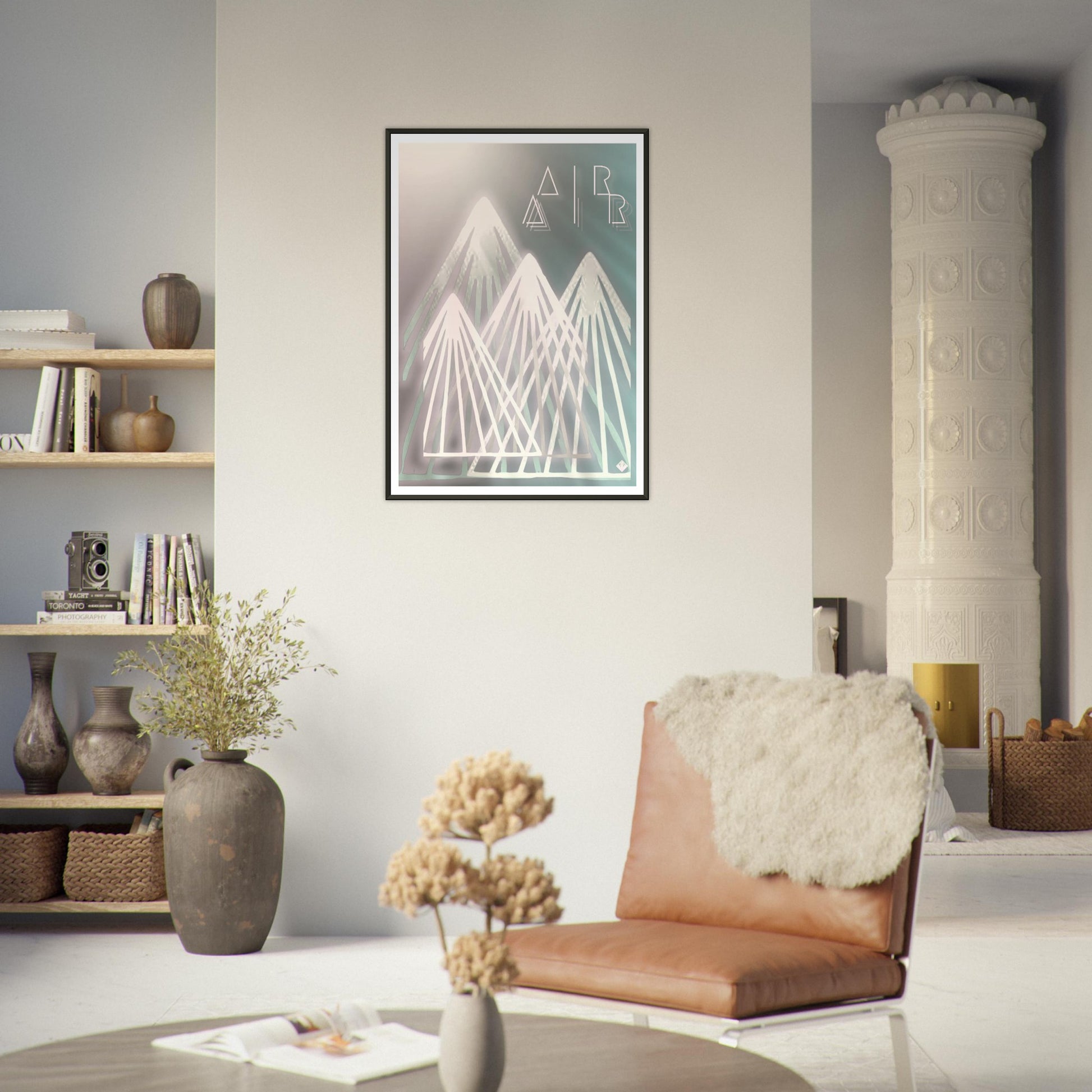 A I R | METAL FRAMED Poster | Premium Quality | Matte | 200 GSM | Mountains | Alps | Sun | Save your precious time hunting down the right frame for your art work - with this one your art arrives at your home with the perfectly fitted quality frame! Our durable and sleek black aluminum frame stands out with a clean and polished finish. Our heavier-weight, white, premium matte paper has a natural, smooth uncoated finish that feels luxurious to the touch.