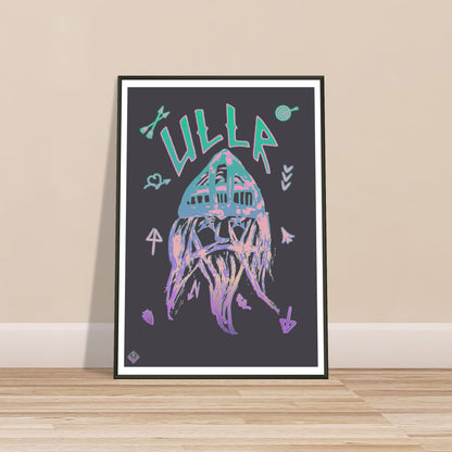 ULLR | METAL FRAMED Poster | Premium Quality | Matte | 200 GSM | God of Snow | Save your precious time hunting down the right frame for your art work - with this one your art arrives at your home with the perfectly fitted quality frame! The poster is made on our heavier-weight white premium matte paper that feels luxurious | frames 20 mm thick and 10 mm wide | shatterproof, transparent plexiglass | 200 gsm paper weight | FSC-certified paper or equivalent certifications | robust packaging