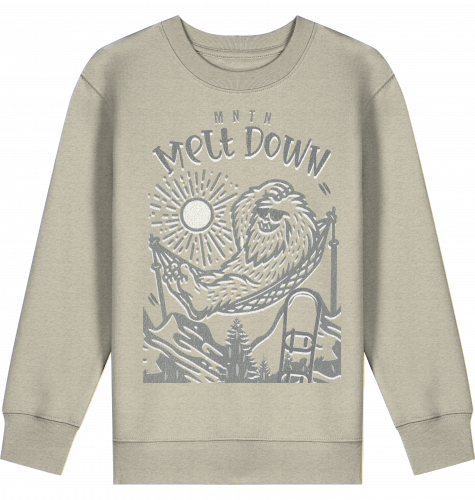 KIDS | MELT DOWN | PREMIUM SWEATER | 100% ring-spun, combed Organic Cotton | Snowboard | 3 to 14 Years | EU 98 - 164 | LARGE PRINT | Color ECO HEATHER