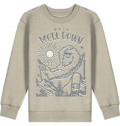 KIDS | MELT DOWN | PREMIUM SWEATER | 100% ring-spun, combed Organic Cotton | Snowboard | 3 to 14 Years | EU 98 - 164 | LARGE PRINT | Color ECO HEATHER