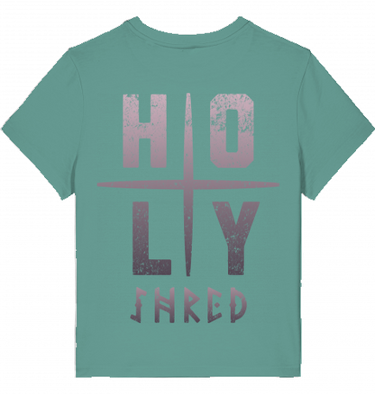 HOLY SHRED. LADIES | T-Shirt Tshirt | 100% combed, ringspun Organic Cotton | Snowboard Skateboard Surf Ski | Quality Apparel