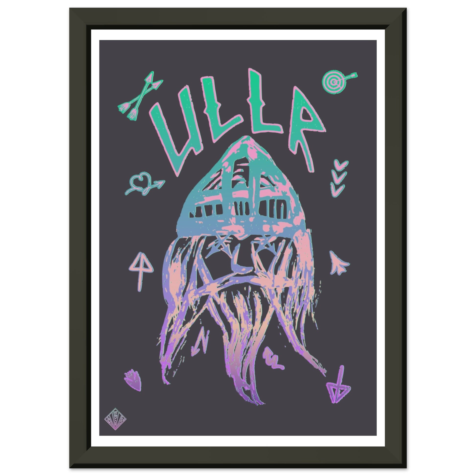 ULLR | METAL FRAMED Poster | Premium Quality | Matte | 200 GSM | God of Snow | Save your precious time hunting down the right frame for your art work - with this one your art arrives at your home with the perfectly fitted quality frame! The poster is made on our heavier-weight white premium matte paper that feels luxurious | frames 20 mm thick and 10 mm wide | shatterproof, transparent plexiglass | 200 gsm paper weight | FSC-certified paper or equivalent certifications | robust packaging