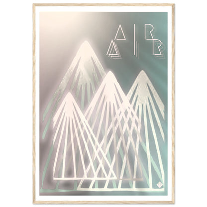 A I R | PREMIUM POSTER IN WOODEN FRAME | Premium Quality | Matte | 200 GSM | Mountains | Snowboard | Ski | Save your precious time hunting down the right frame for your art work - with this one your art arrives at your home with the perfectly fitted quality frame! Our wooden framed posters are the perfect combination of sleek and sturdy. Our heavier-weight, white, premium matte paper has a natural, smooth uncoated finish that feels luxurious to the touch.