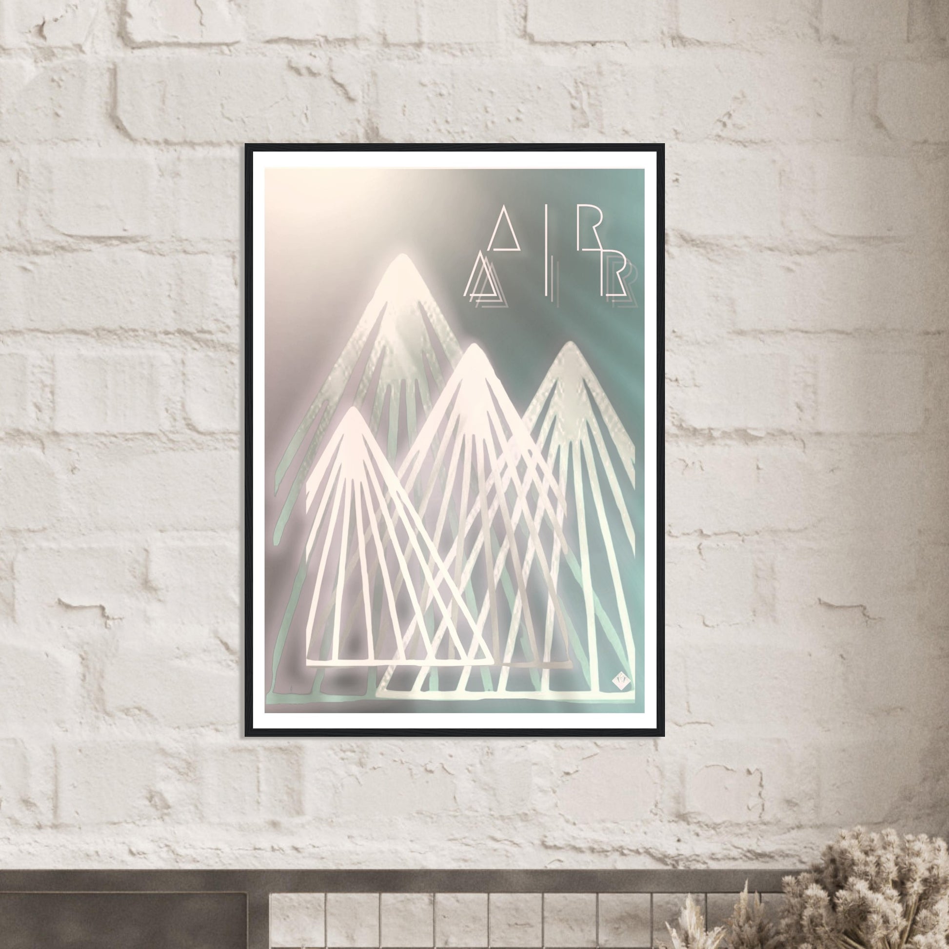 A I R | PREMIUM POSTER IN WOODEN FRAME | Premium Quality | Matte | 200 GSM | Mountains | Snowboard | Ski | Save your precious time hunting down the right frame for your art work - with this one your art arrives at your home with the perfectly fitted quality frame! Our wooden framed posters are the perfect combination of sleek and sturdy. Our heavier-weight, white, premium matte paper has a natural, smooth uncoated finish that feels luxurious to the touch.