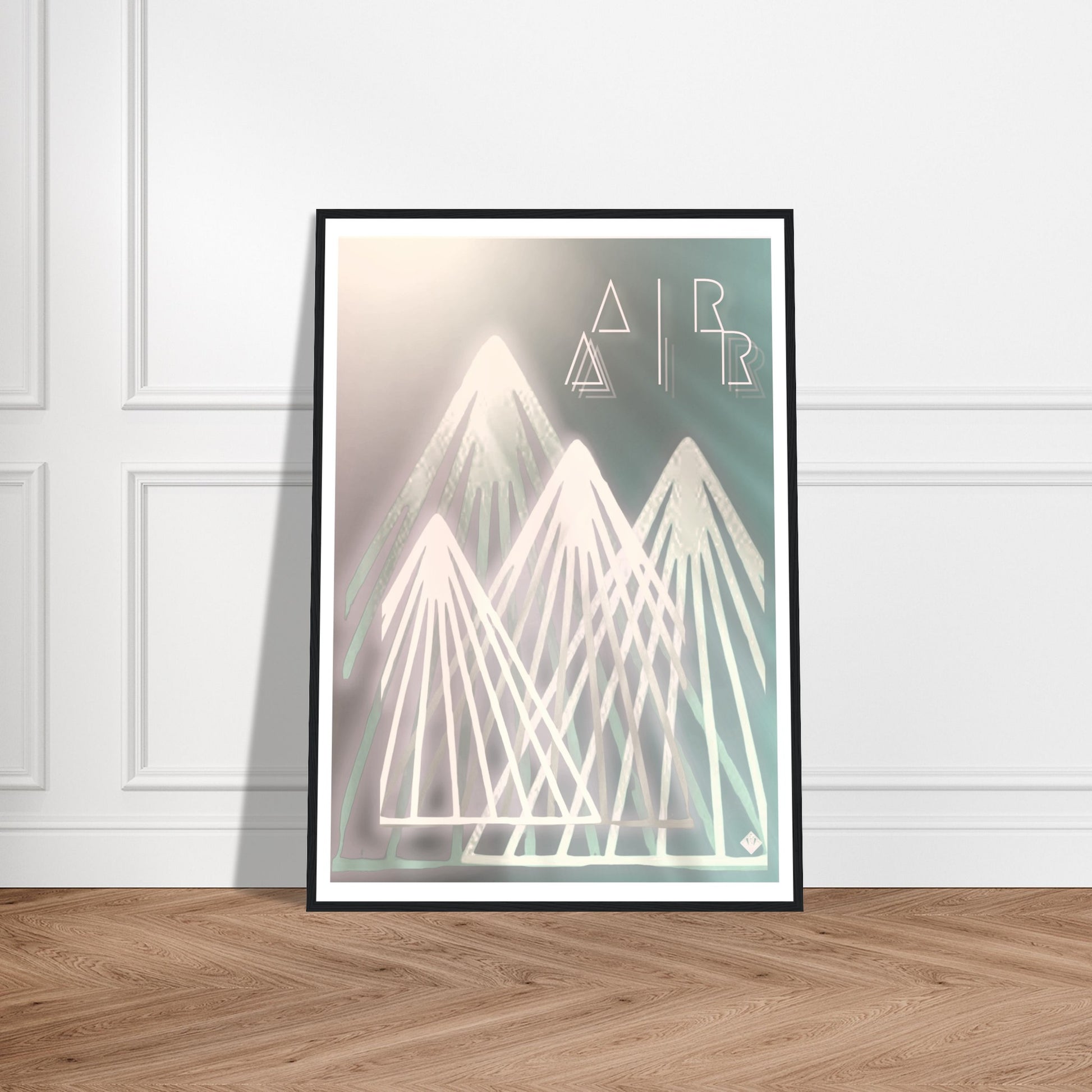 A I R | PREMIUM POSTER IN WOODEN FRAME | Premium Quality | Matte | 200 GSM | Mountains | Snowboard | Ski | Save your precious time hunting down the right frame for your art work - with this one your art arrives at your home with the perfectly fitted quality frame! Our wooden framed posters are the perfect combination of sleek and sturdy. Our heavier-weight, white, premium matte paper has a natural, smooth uncoated finish that feels luxurious to the touch.