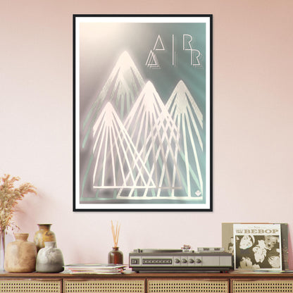 A I R | PREMIUM POSTER IN WOODEN FRAME | Premium Quality | Matte | 200 GSM | Mountains | Snowboard | Ski | Save your precious time hunting down the right frame for your art work - with this one your art arrives at your home with the perfectly fitted quality frame! Our wooden framed posters are the perfect combination of sleek and sturdy. Our heavier-weight, white, premium matte paper has a natural, smooth uncoated finish that feels luxurious to the touch.