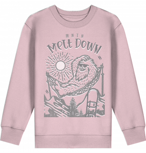 KIDS | MELT DOWN | PREMIUM SWEATER | 100% ring-spun, combed Organic Cotton | Snowboard | 3 to 14 Years | EU 98 - 164 | LARGE PRINT | Color COTTON PINK