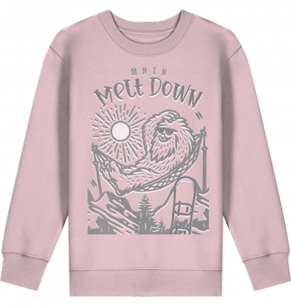 KIDS | MELT DOWN | PREMIUM SWEATER | 100% ring-spun, combed Organic Cotton | Snowboard | 3 to 14 Years | EU 98 - 164 | LARGE PRINT | Color COTTON PINK