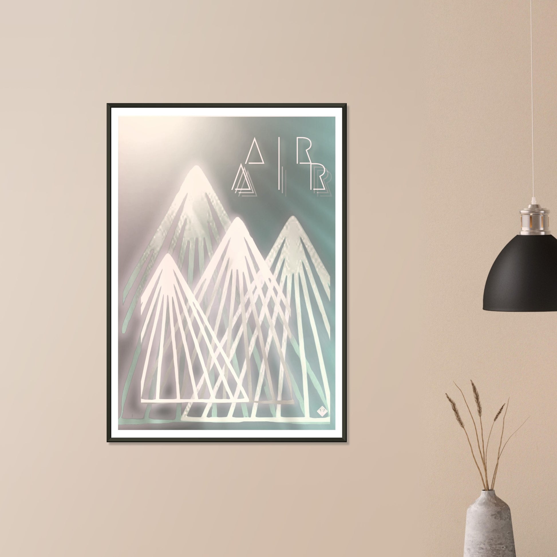 A I R | METAL FRAMED Poster | Premium Quality | Matte | 200 GSM | Mountains | Alps | Sun | Save your precious time hunting down the right frame for your art work - with this one your art arrives at your home with the perfectly fitted quality frame! Our durable and sleek black aluminum frame stands out with a clean and polished finish. Our heavier-weight, white, premium matte paper has a natural, smooth uncoated finish that feels luxurious to the touch.