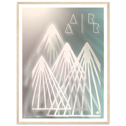 A I R | PREMIUM POSTER IN WOODEN FRAME | Premium Quality | Matte | 200 GSM | Mountains | Snowboard | Ski | Save your precious time hunting down the right frame for your art work - with this one your art arrives at your home with the perfectly fitted quality frame! Our wooden framed posters are the perfect combination of sleek and sturdy. Our heavier-weight, white, premium matte paper has a natural, smooth uncoated finish that feels luxurious to the touch.