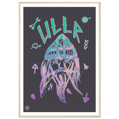 ULLR RNBW | PREMIUM POSTER IN WOODEN FRAME | Premium Quality | Matte | 200 GSM | God of Snow | Snowboard | Ski | Save your precious time hunting down the right frame for your art work - with this one your art arrives at your home with the perfectly fitted quality frame!