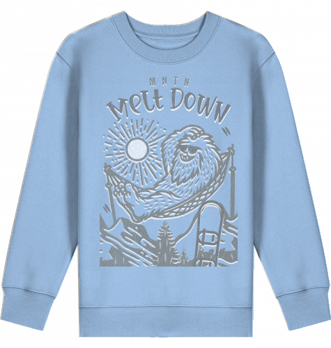 KIDS | MELT DOWN | PREMIUM SWEATER | 100% ring-spun, combed Organic Cotton | Snowboard | 3 to 14 Years | EU 98 - 164 | LARGE PRINT | Color BLUE SOUL