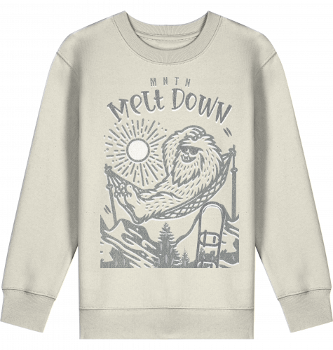 KIDS | MELT DOWN | PREMIUM SWEATER | 100% ring-spun, combed Organic Cotton | Snowboard | 3 to 14 Years | EU 98 - 164 | LARGE PRINT | Color NATURAL RAW