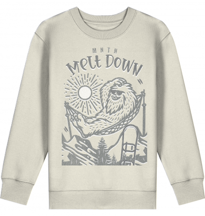 KIDS | MELT DOWN | PREMIUM SWEATER | 100% ring-spun, combed Organic Cotton | Snowboard | 3 to 14 Years | EU 98 - 164 | LARGE PRINT | Color NATURAL RAW