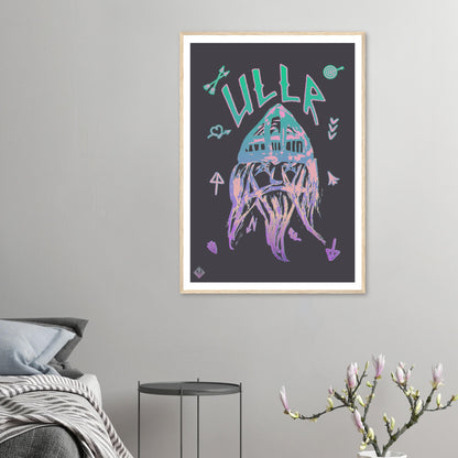 ULLR RNBW | PREMIUM POSTER IN WOODEN FRAME | Premium Quality | Matte | 200 GSM | God of Snow | Snowboard | Ski | Save your precious time hunting down the right frame for your art work - with this one your art arrives at your home with the perfectly fitted quality frame!