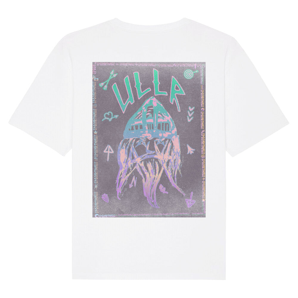 ULLR RNBW | PREMIUM T-SHIRT | 100% ring-spun and combed Organic Cotton | Oversize Cut | Snowboard Ski | God of Snow | Snowboard | Ski | S-XXL | Color White