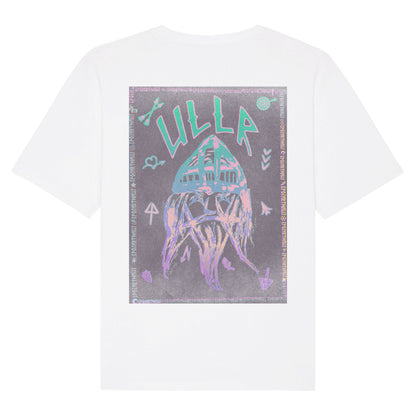 ULLR RNBW | PREMIUM T-SHIRT | 100% ring-spun and combed Organic Cotton | Oversize Cut | Snowboard Ski | God of Snow | Snowboard | Ski | S-XXL | Color White