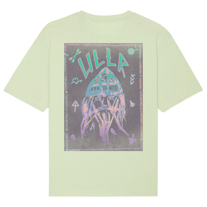 ULLR RNBW | PREMIUM T-SHIRT | 100% ring-spun and combed Organic Cotton | Oversize Cut | Snowboard Ski | God of Snow | Snowboard | Ski | S-XXL | Color Stem Green