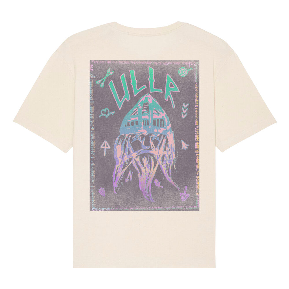 ULLR RNBW | PREMIUM T-SHIRT | 100% ring-spun and combed Organic Cotton | Oversize Cut | Snowboard Ski | God of Snow | Snowboard | Ski | S-XXL | Color Natural Raw