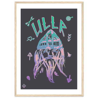 ULLR RNBW | PREMIUM POSTER IN WOODEN FRAME | Premium Quality | Matte | 200 GSM | God of Snow | Snowboard | Ski | Save your precious time hunting down the right frame for your art work - with this one your art arrives at your home with the perfectly fitted quality frame!