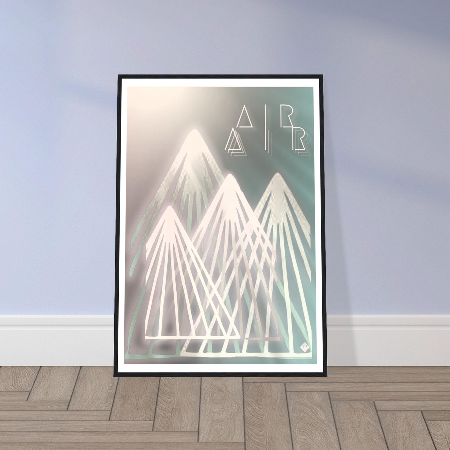 A I R | PREMIUM POSTER IN WOODEN FRAME | Premium Quality | Matte | 200 GSM | Mountains | Snowboard | Ski | Save your precious time hunting down the right frame for your art work - with this one your art arrives at your home with the perfectly fitted quality frame! Our wooden framed posters are the perfect combination of sleek and sturdy. Our heavier-weight, white, premium matte paper has a natural, smooth uncoated finish that feels luxurious to the touch.