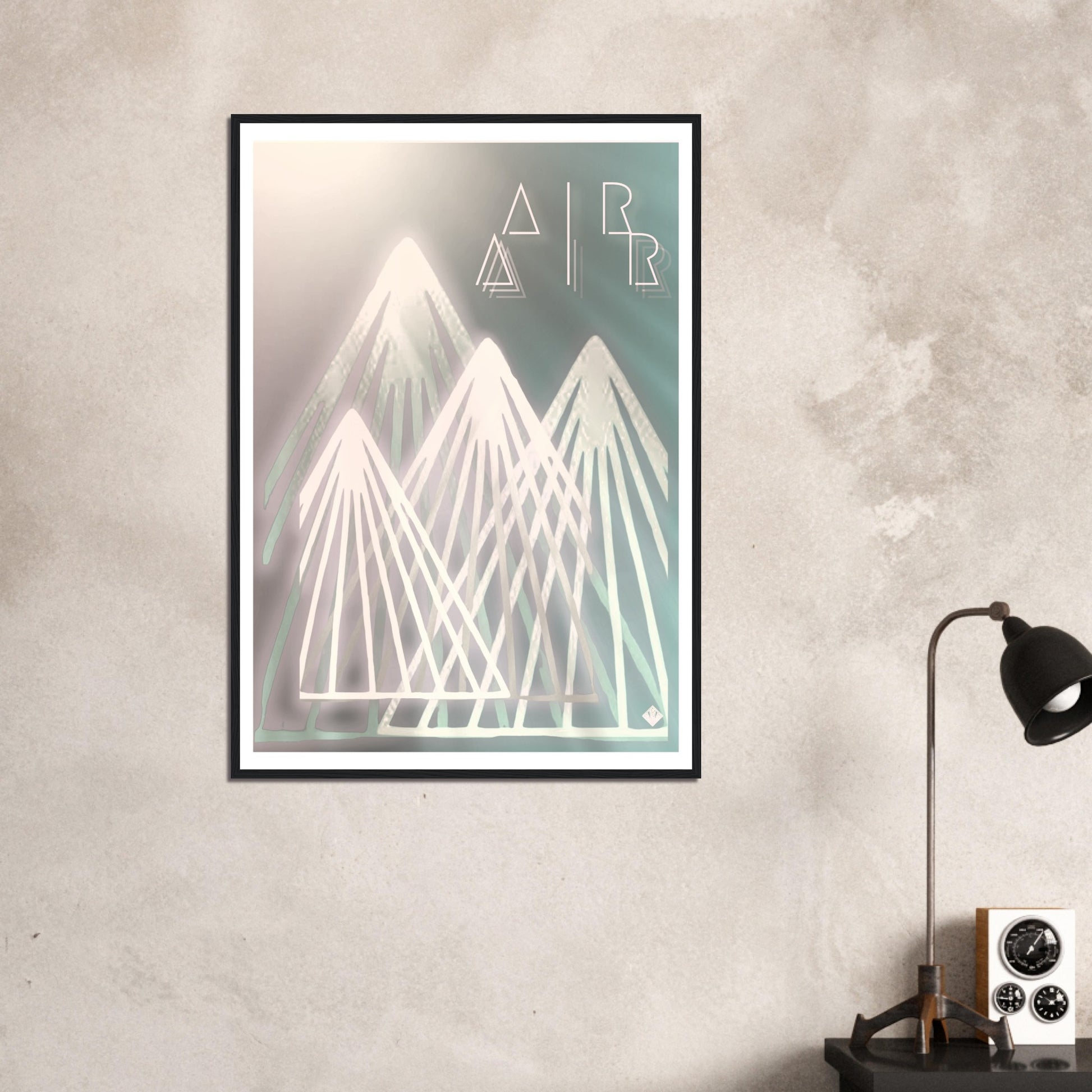 A I R | PREMIUM POSTER IN WOODEN FRAME | Premium Quality | Matte | 200 GSM | Mountains | Snowboard | Ski | Save your precious time hunting down the right frame for your art work - with this one your art arrives at your home with the perfectly fitted quality frame! Our wooden framed posters are the perfect combination of sleek and sturdy. Our heavier-weight, white, premium matte paper has a natural, smooth uncoated finish that feels luxurious to the touch.