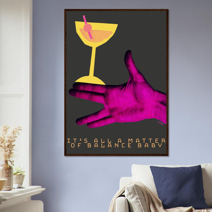 BALANCE BABY [H] | PREMIUM POSTER IN WOODEN FRAME