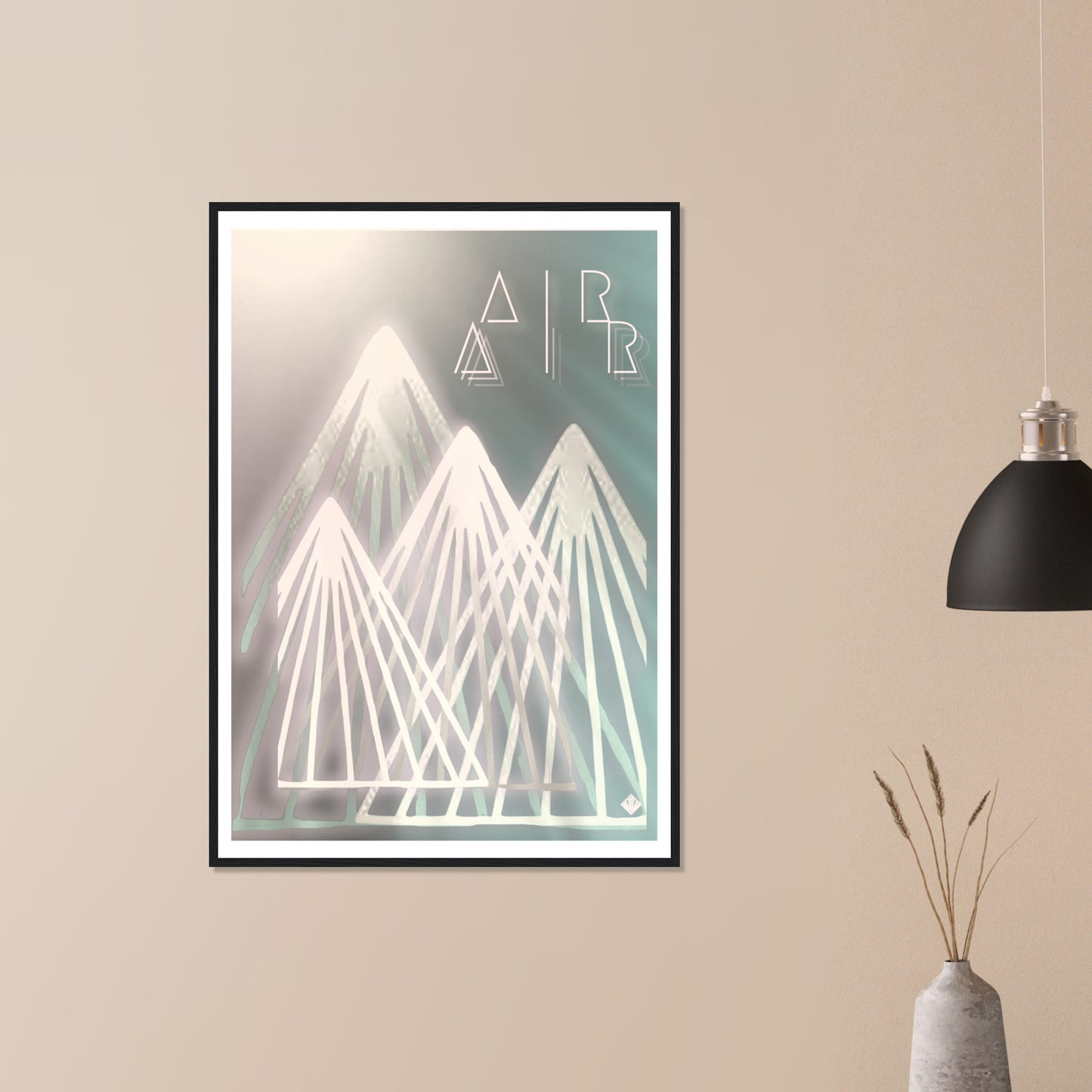 A I R | PREMIUM POSTER IN WOODEN FRAME | Premium Quality | Matte | 200 GSM | Mountains | Snowboard | Ski | Save your precious time hunting down the right frame for your art work - with this one your art arrives at your home with the perfectly fitted quality frame! Our wooden framed posters are the perfect combination of sleek and sturdy. Our heavier-weight, white, premium matte paper has a natural, smooth uncoated finish that feels luxurious to the touch.