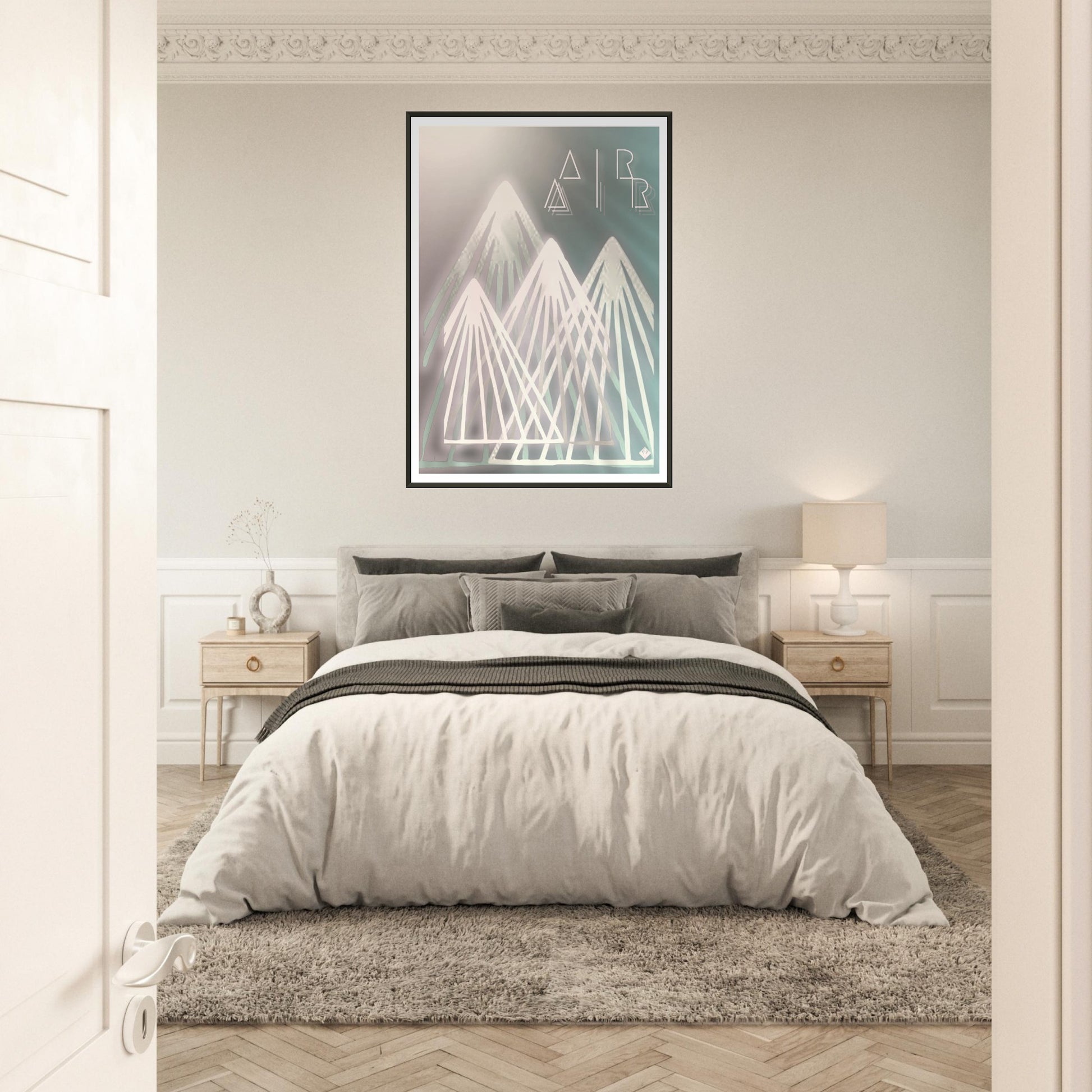 8a90d23f-90c3-A I R | METAL FRAMED Poster | Premium Quality | Matte | 200 GSM | Mountains | Alps | Sun | Save your precious time hunting down the right frame for your art work - with this one your art arrives at your home with the perfectly fitted quality frame! Our durable and sleek black aluminum frame stands out with a clean and polished finish. Our heavier-weight, white, premium matte paper has a natural, smooth uncoated finish that feels luxurious to the touch.475d-8786-994890a9449d