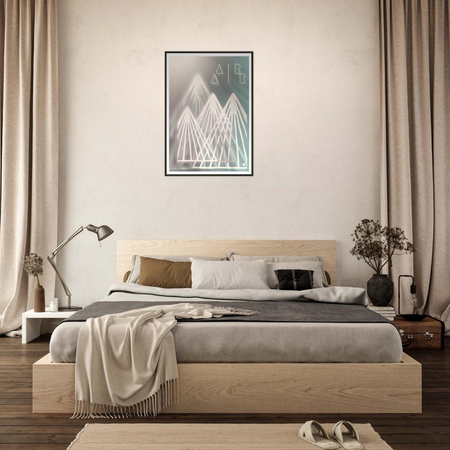 A I R | METAL FRAMED Poster | Premium Quality | Matte | 200 GSM | Mountains | Alps | Sun | Save your precious time hunting down the right frame for your art work - with this one your art arrives at your home with the perfectly fitted quality frame! Our durable and sleek black aluminum frame stands out with a clean and polished finish. Our heavier-weight, white, premium matte paper has a natural, smooth uncoated finish that feels luxurious to the touch.